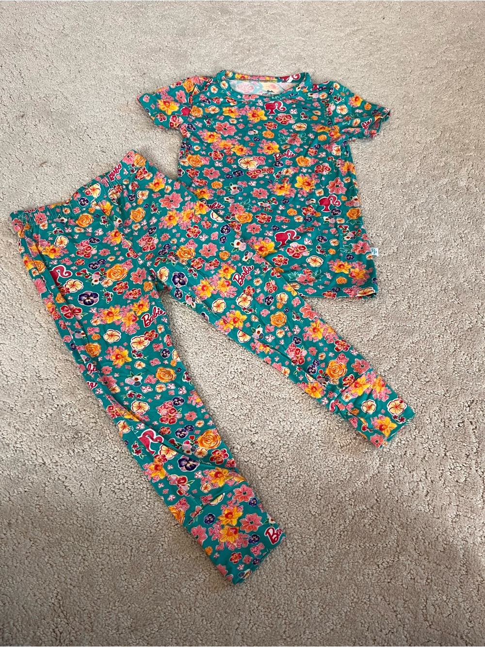 Posh Peanut x Barbie Collab 2-Piece Short Sleeve PJ Set Size 2T
